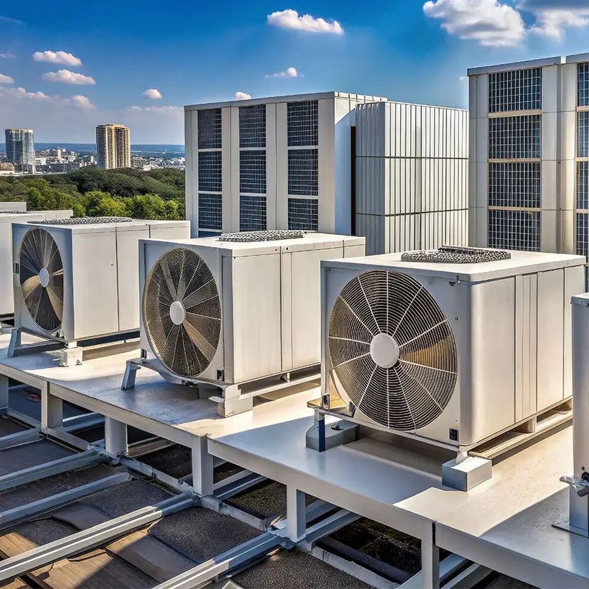 OEM HVAC rooftop units with industrial fans for system performance optimization